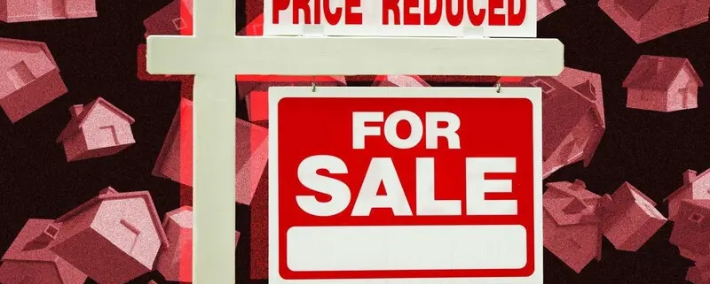 Real estate company Redfin reports that the share of homes for sale with price drops is at its largest ever.
